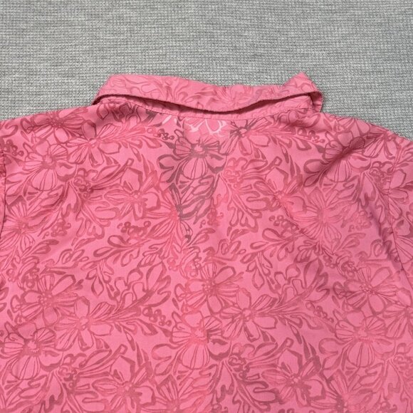 Studio Works Womens Pink Floral Burnout Button Up Blouse 3/4 Sleeve Top Size 2X - Picture 6 of 13